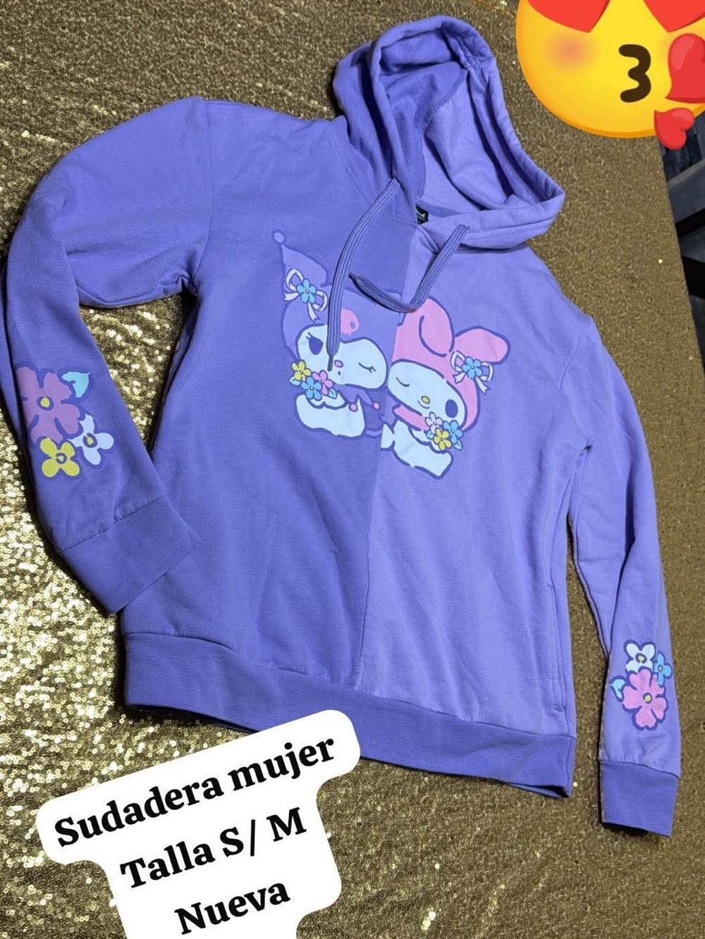 Sanrio Lavender My Melody Hooded Sweatshirt with Floral Accents